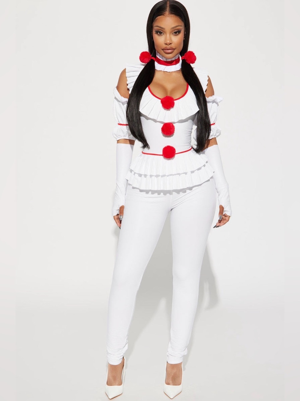 Fashion Nova Let's Play Game Killer Clown IT Bodysuit Costume XS S X-Small NEW
